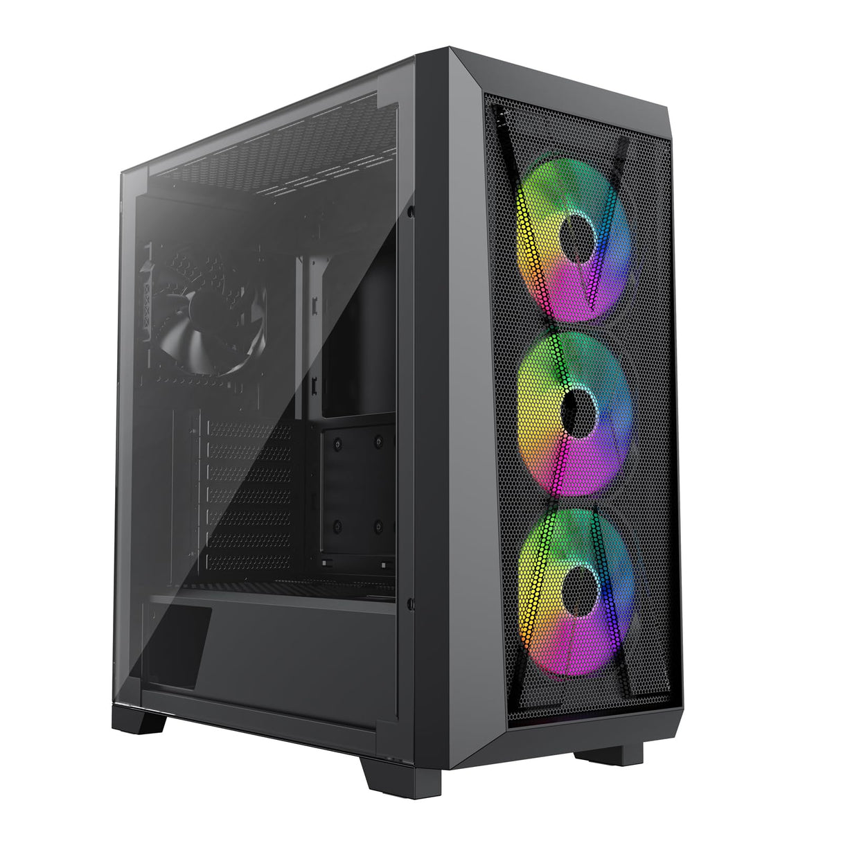 Xilence Xilent X X912.ARGB - Carcasa para PC para Gaming, 3 Ventiladores ARGB de 120 mm, 1 Ventilador Negro, Caja de Torre ATX Midi Midi, Panel Frontal de Malla para un Buen Flujo de Aire y Placa de
