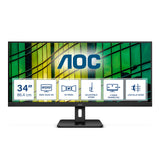 AOC U34E2M Monitor 34 Pulgadas UWQHD, 100Hz, VA, 4 ms GtG, Adaptive Sync. (3440x1440, 2x HDMI 2.0, 1x DP 1.2), Negro