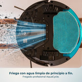 Cecotec Robot Aspirador con Navegación Giroscópica y App Conga M10 X-Treme. 2000Pa, Barre, Aspira, Friega y Pasa la Mopa, Autonomía 120mins, Sensores Anticaídas y 2 Cepillos Laterales
