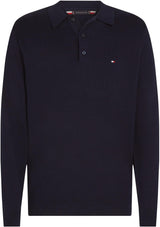Tommy Hilfiger Jersey Hombre Pima Cashmere con Cuello de Polo, Azul (Desert Sky), XXL