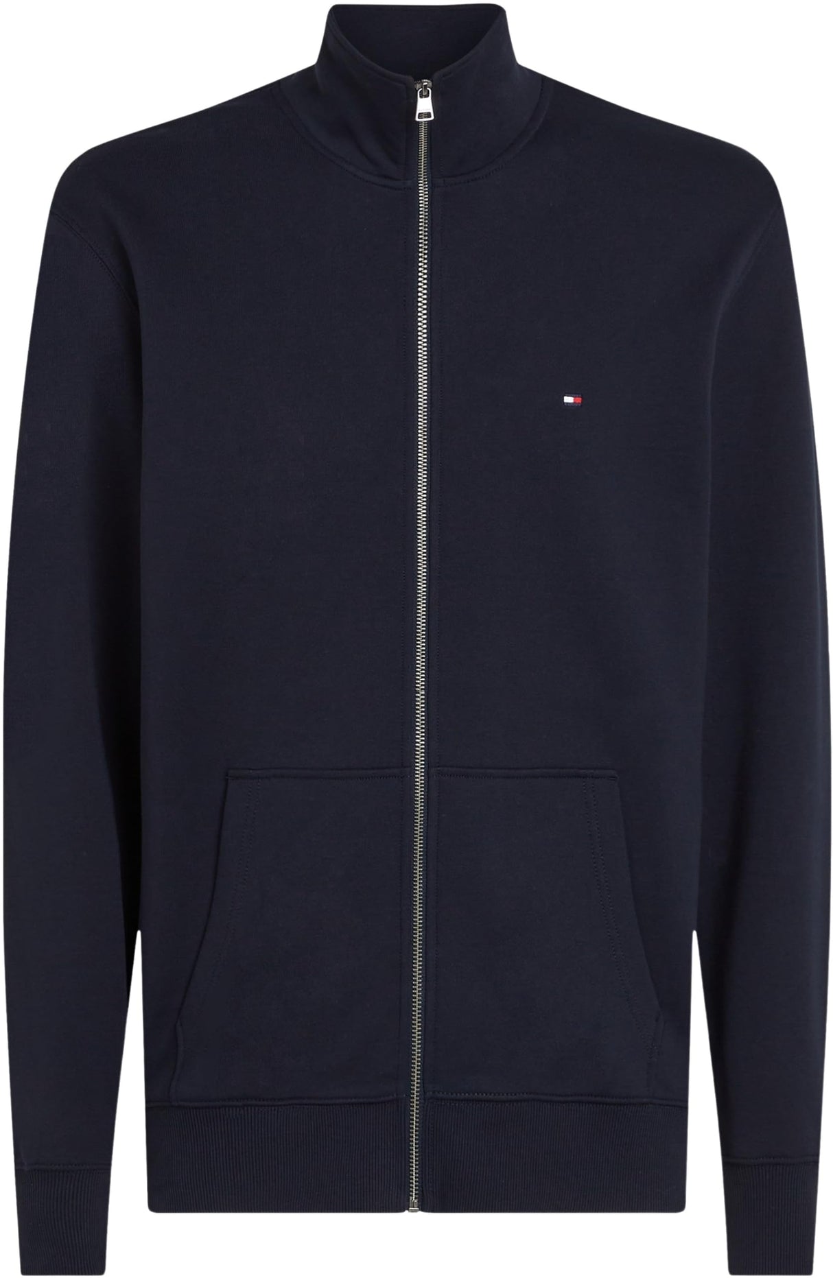 Tommy Hilfiger Sudadera con cremallera Hombre Essential Terry con cuello alto, Azul (Desert Sky), L