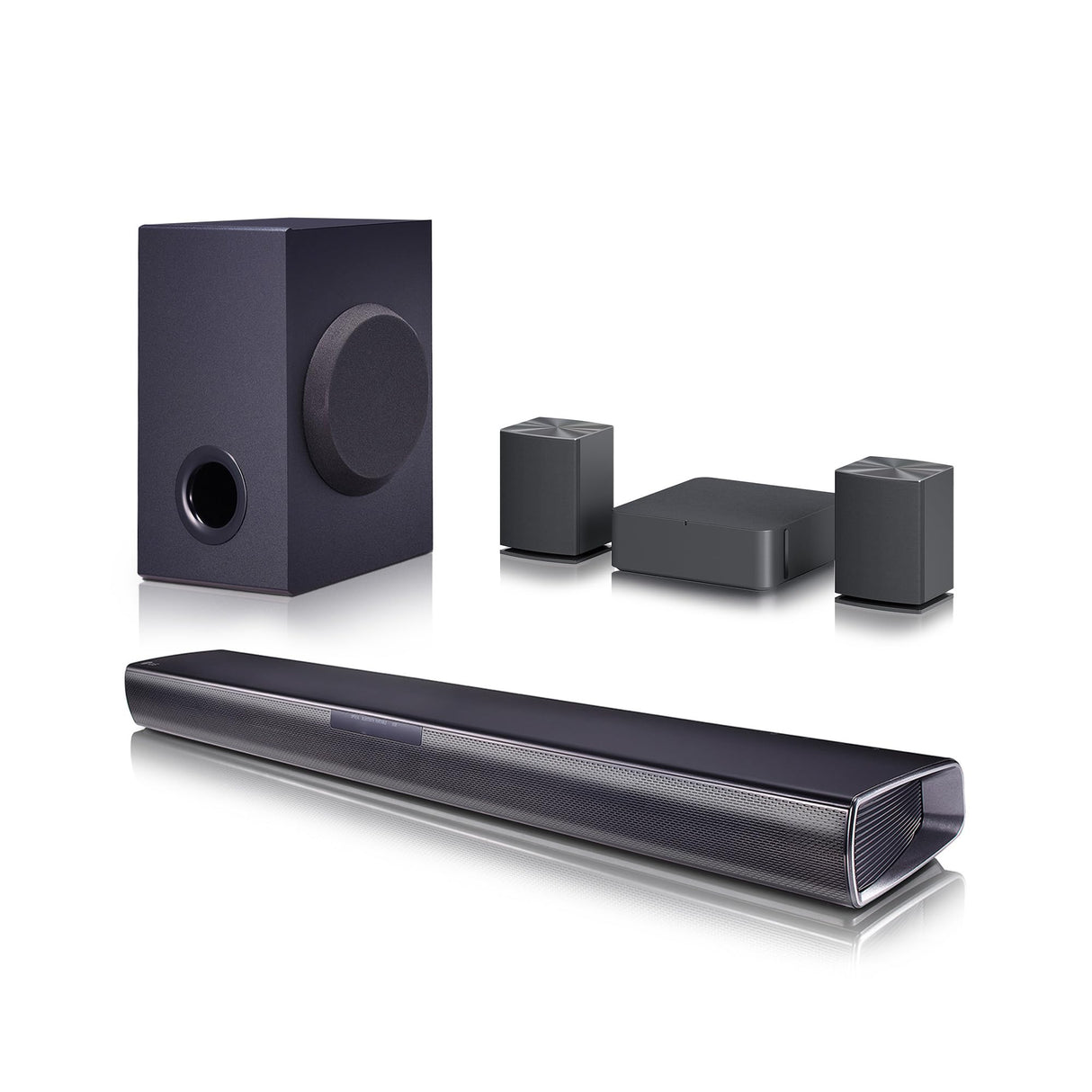 LG SQC4R - Barra de Sonido Inteligente, 220W, 2.1 Canales, Sonido Envolvente Dolby Digital con Bajos Potentes, Amplia Conectividad, HDMI, Bluetooth, USB, Entrada Óptica y App Android/iOS, color Negro
