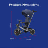 Chicco, 4in1 Trike Triciclo con Estructura de Metal, Ruedas Goma EVA, Cinturón de 4 Puntos, Manillar Telescópico y Capota Desmontable, Cochecito con Asiento Reversible, Cesta, Juguete 6 Meses - 5 Años