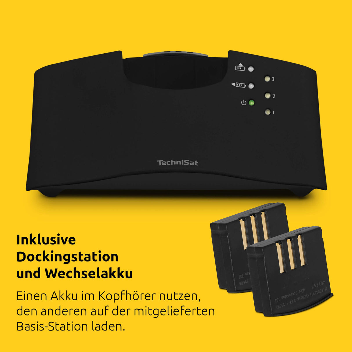TechniSat STEREOMAN ISI 3 - Auriculares inalámbricos estéreo para televisores y Equipos de música con Base de Carga, Color Negro