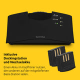 TechniSat STEREOMAN ISI 3 - Auriculares inalámbricos estéreo para televisores y Equipos de música con Base de Carga, Color Negro