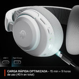 SteelSeries Arctis Nova 3P Wireless Auriculares Gaming multiplataforma - App - Batería 40h - Controladores magnéticos de neodimio - 2,4 GHz/Bluetooth - Micro extraíble - PS5, PS4, PC, Switch -Blanco