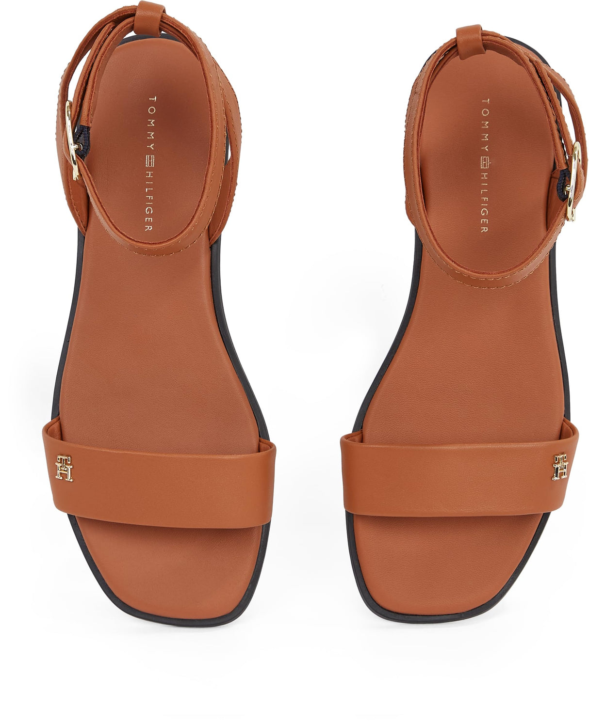 Tommy Hilfiger Sandalias Mujer Ankle Strap de piel, Marrón (Cinnamon Bark), 40