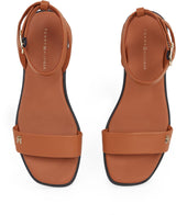 Tommy Hilfiger Sandalias Mujer Ankle Strap de piel, Marrón (Cinnamon Bark), 40