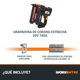 WORX WX844.9 Grapadora sin cable Nitro 20V | grapadora sin cable dispara hasta 80 grapas por minuto| grapadora alimentada por batería con liberación sin herramientas| PowerShare - Solo herramienta