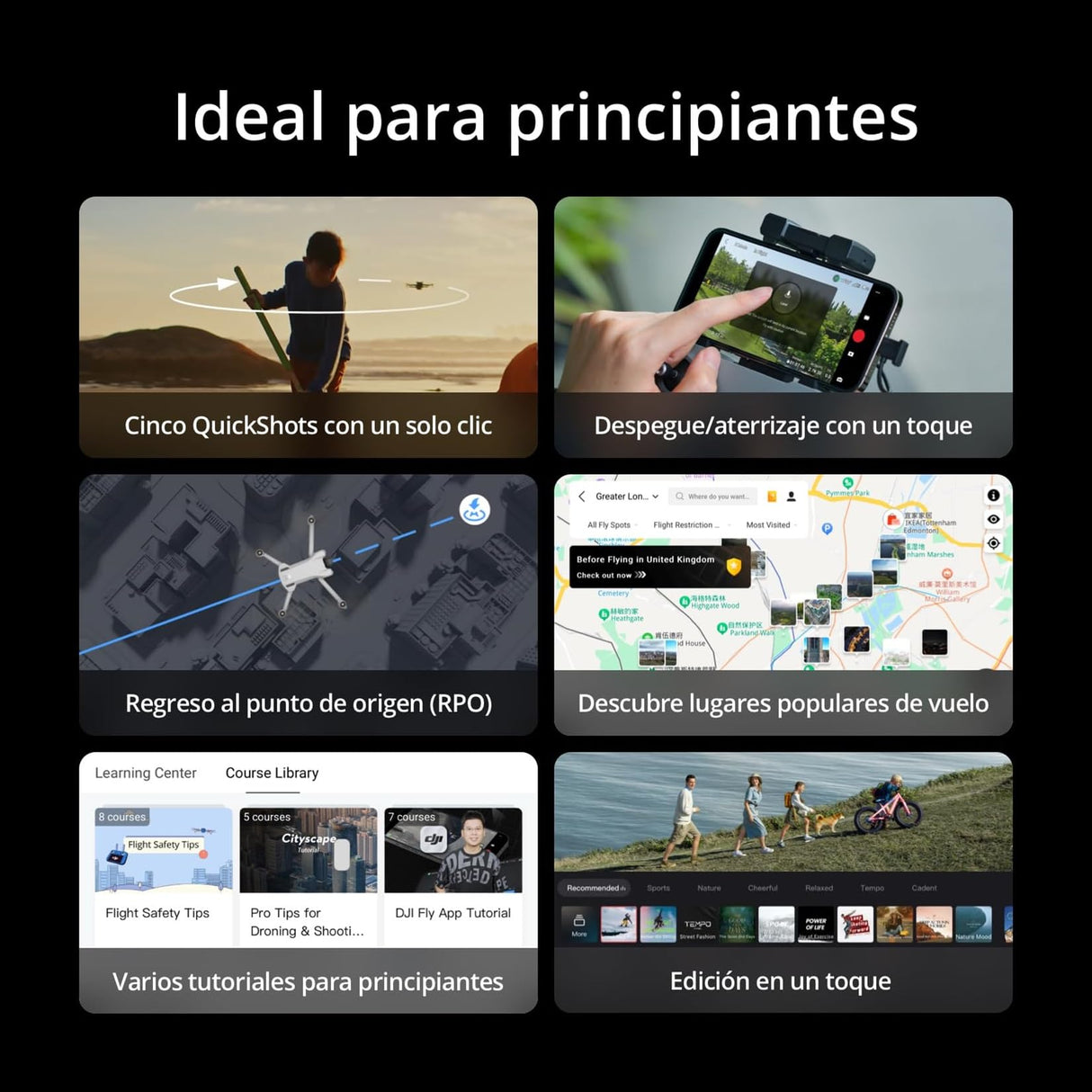 DJI Mini 3 – Dron Mini con cámara ligero y plegable con vídeo 4K HDR, 38 min de tiempo de vuelo, Grabación vertical y funciones inteligentes, con Mando a distancia, C0