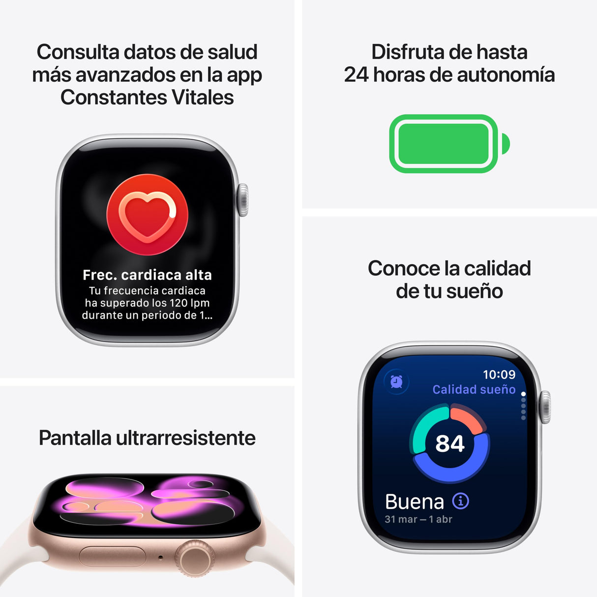 Apple Watch Series 11 GPS con caja de aluminio en negro azabache de 46 mm y correa deportiva negra-Talla M/L.Calidad del Sueño,monitores de entreno y salud,pantalla siempre activa, resistencia al agua