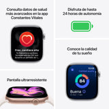 Apple Watch Series 11 GPS con caja de aluminio en negro azabache de 46 mm y correa deportiva negra-Talla S/M.Calidad del Sueño,monitores de entreno y salud,pantalla siempre activa, resistencia al agua