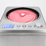 H.Koenig HF340 Máquina Para Hacer Helados Caseros y Sorbetes Profesionales, Heladera Con Compresor, 180 W, 2 Litros, Preparación 30 Mins, Pantalla LCD, Conservación En Frío, Acero Inoxidable