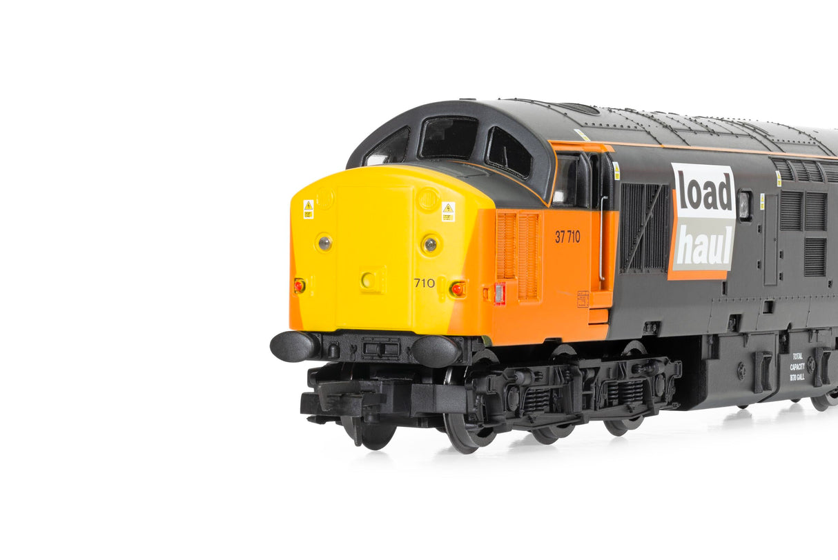 Hornby R30188 Railroad Plus Loadhaul, Class 37, Co, 37710-Era 8 Railway-Locos, Negro y Naranja, Color, 38 centimètres