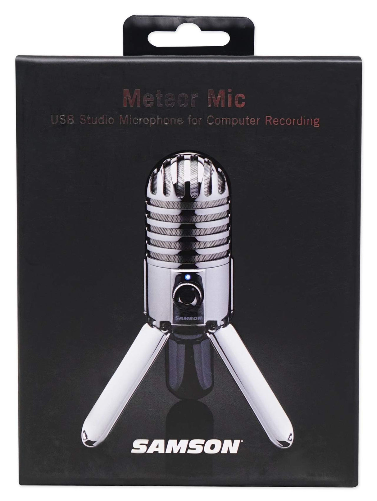 SAMSON Meteor Mic - Portable USB Studio Quality Condenser Microphone - High Performance, General Purpose/Podcast/Gaming/Music Recording Microphone, 16-bit, 44.1/48kHz Resolution, Silver Chrome