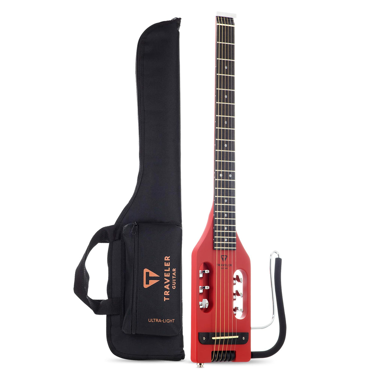 Traveler Guitar Guitarra acústica y eléctrica ultraligera, rojo vintage (ULA VRDM)