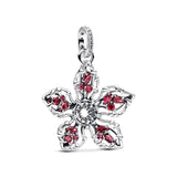 PANDORA Stranger Things Demogorgon 793567C01 - Colgante grande de plata de ley con circonitas, compatible con pulseras Moments, Rot, Plata de ley, Circonita cúbica