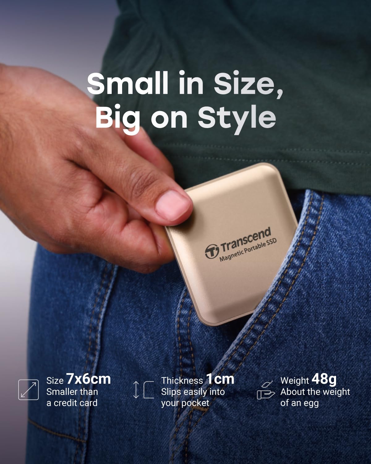 Transcend USB20Gbps Magnetic Portable SSD TS4TESD420C