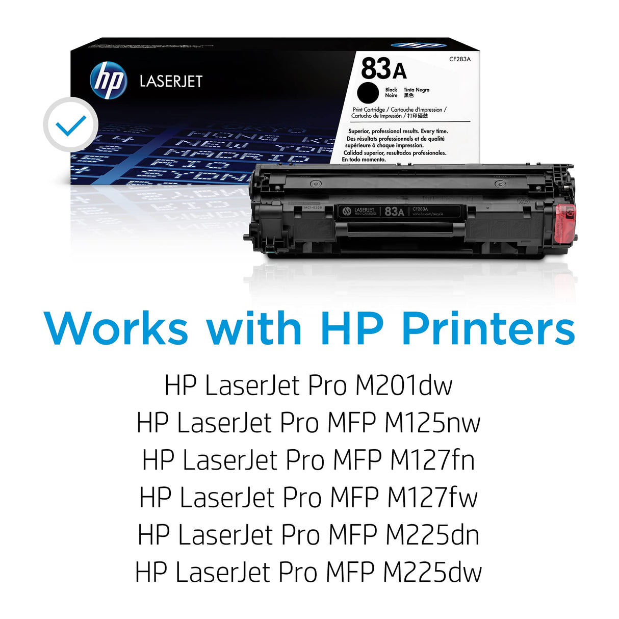 HP 83A CF283A, Negro, Cartucho Tóner Original, de 1.500 páginas, para impresoras HP LaserJet Pro MFP serie M125, M127, M201 y M225