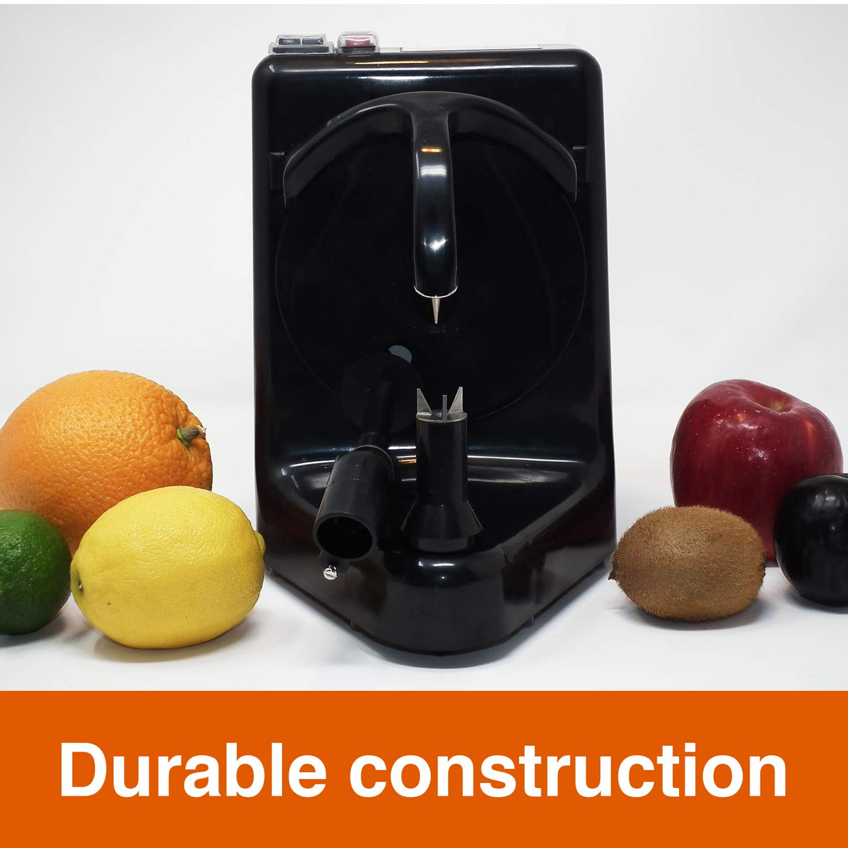 Pelamatic - Pelador de Naranjas Profesional | Eficiente, 3 Frutas/Min | Uso Sencillo | Versátil Frutas y Verduras | Resistente a Óxido | Limpieza Fácil, Negro