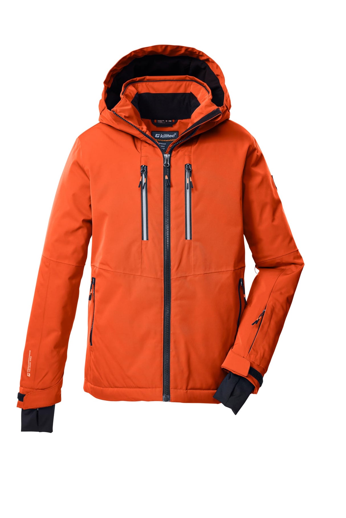 killtec Niños Chaqueta de esquí/chaqueta funcional con capucha y protección contra la nieve KSW 191 BYS SKI JCKT, dunkelorange, 140, 43474-000