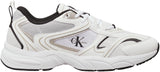 Calvin Klein Runner Sneaker Hombre Retro Tennis Mesh Calzado Deportivo, Blanco (Bright White/Black), 40