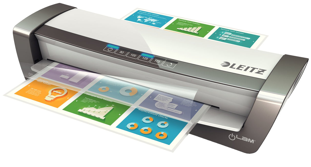 Leitz Plastificadora A3, Ideal para la oficina o la escuela, Plata, Office Pro, iLAM, 75180084
