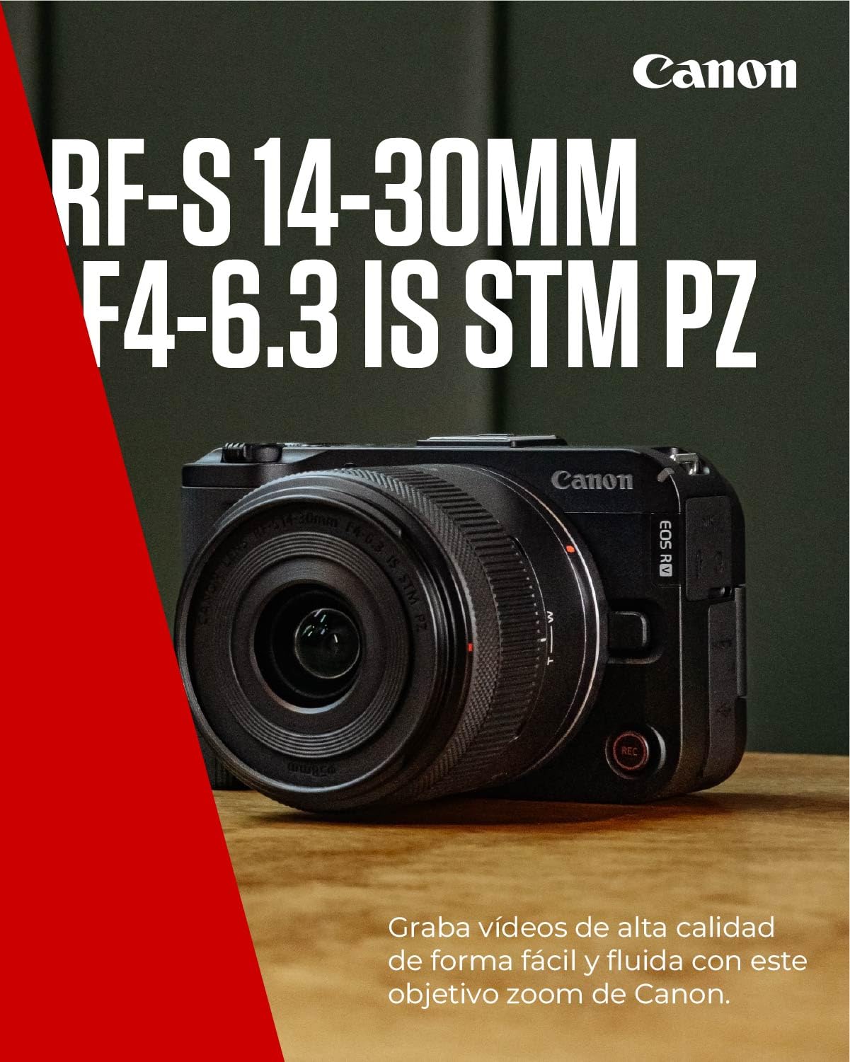 Canon Objetivo RF-S 14-30mm F4-6.3 IS STM PZ – Lente Zoom Ultra Gran Angular, Estabilizador Óptico 5 Pasos para Videoblogs | Compatible Sistema EOS R