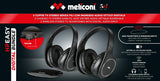 Meliconi Auriculares Easy Digital Bundle, 2 auriculares de TV estéreo inalámbricos, 100% digitales, con entrada de audio analógica/digital y base de transmisor dimensional negro