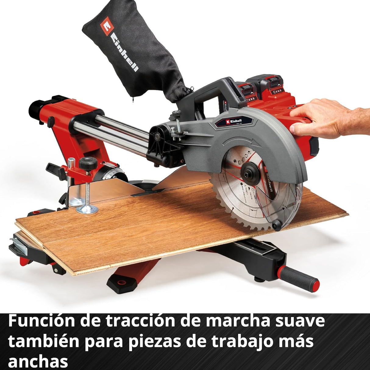 Einhell ‌Tronzadora-ingletadora con batería TE-SM 36/10 L Li-Solo Power X-Change (36V, hoja de sierra 254 mm, 3800 rpm, función de tracción suave, láser de línea de corte, sin batería)
