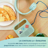 MERLIN - Caja de Historias con 1000 títulos incluidos - Contenido Bayard Milan & Radio France - 3-12 años - Verde Almendra - Versión 2