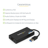 StarTech.com Adaptador Gráfico USB 3.0 a HDMI - UltraHD 4K30Hz - Conversor Externo USB-A a HDMI para Monitor - Mac y Windows