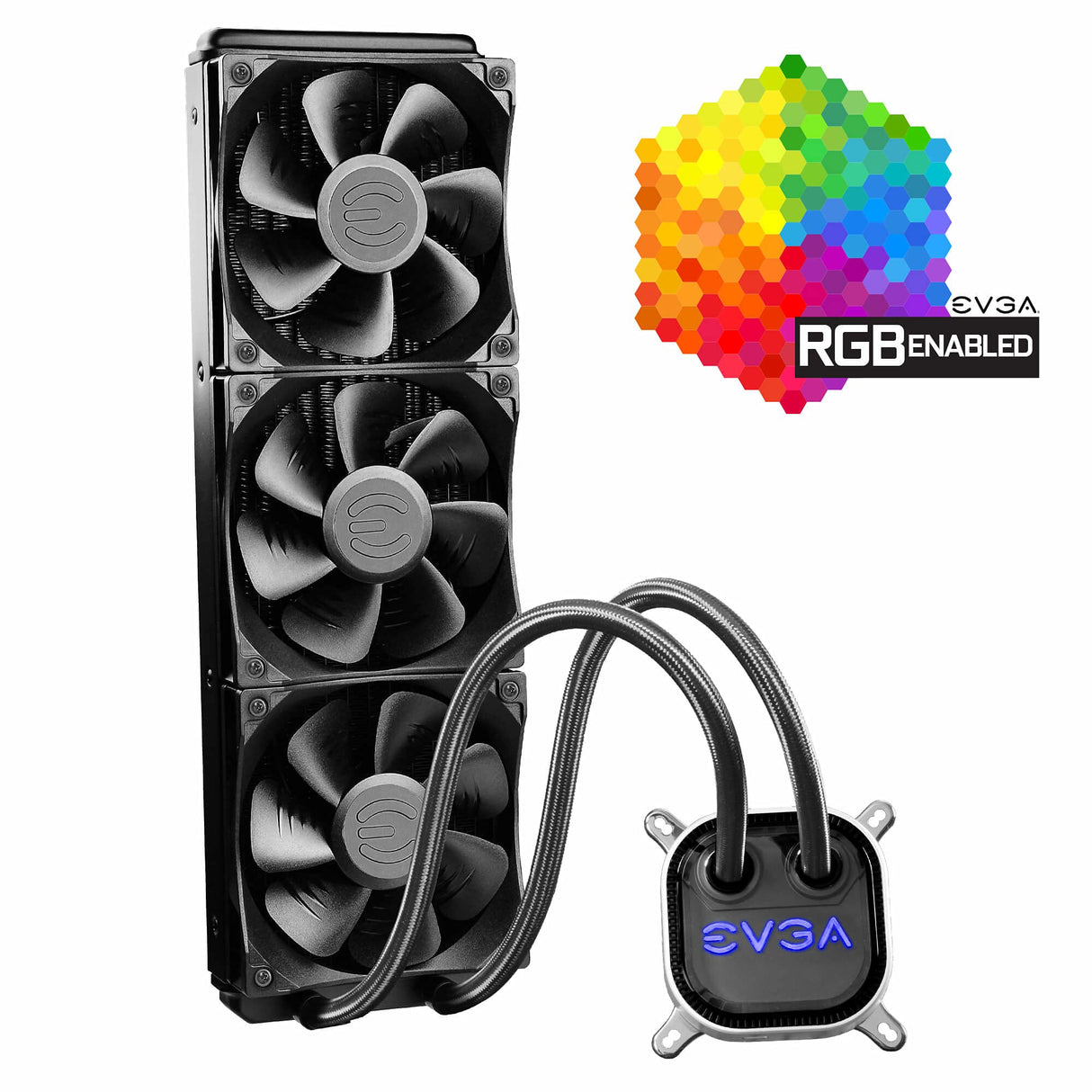 EVGA CLC 360 mm All-In-One RGB LED CPU Liquid Cooler, 3 Ventiladores FX12 PWM de 120 mm, Intel, AMD, 400-HY-CL36-V1