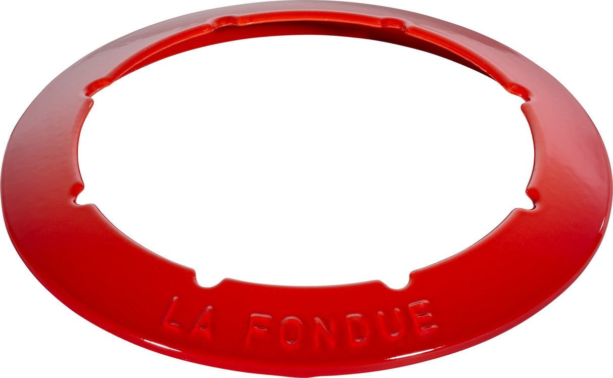 STAUB Juego de fondue con 6 tenedores, para fondue de queso, chocolate y carne, Hierro fundido, Rojo cereza, 18 cm