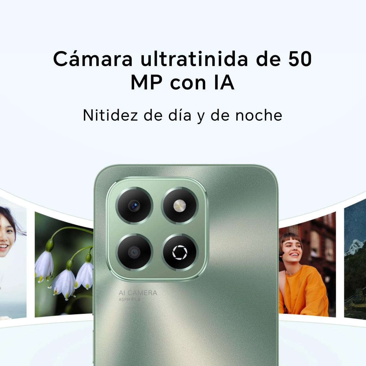 HONOR X6b 4G Móvil 128GB, 4GB RAM, 6.56" 90Hz TFT LCD HD+, 5200mAh Batería, MediaTek Helio G85, Cámara Principal de 50MP, Android 14, Dual Sim, NFC, Forest Green