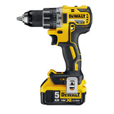 DeWALT DCD791P2-QW - Taladro Atornillador sin Escobillas XR 18 V 13 mm 70 Nm con 2 Baterías Li-Ion 5.0 Ah con Maletín Tstak, 235 W, 18 V, Negro/Amarillo