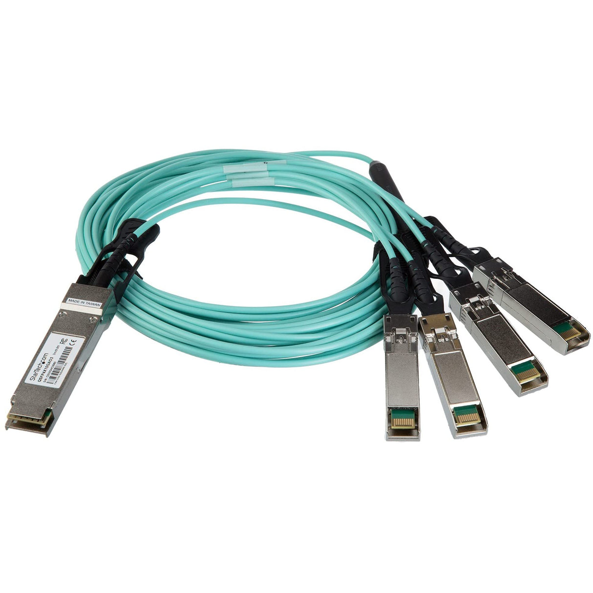 StarTech.com Cable Breakout de 3m QSFP+ Activo Óptico Compatible con Cisco QSFP-4X10G-AOC3M - 40 GbE