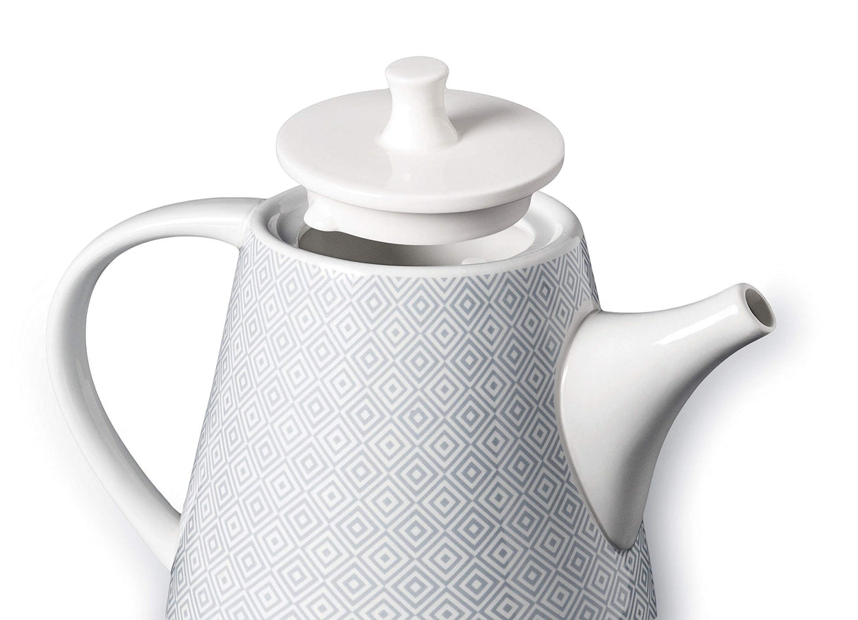 LACOR 69289 - Hervidor de Agua de cerámica Gala Grey, Blanco/Azul, 1L