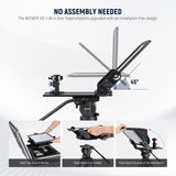 NEEWER Teleprompter con Montaje Cámara Tipo Arca, Zapatos Fríos,RT113 Remoto para NEEWER Teleprompter APP, Enseñanza Línea/Vlogger/Live Streaming Prompter para Tableta iPad, sin Ensamblaje, X12II