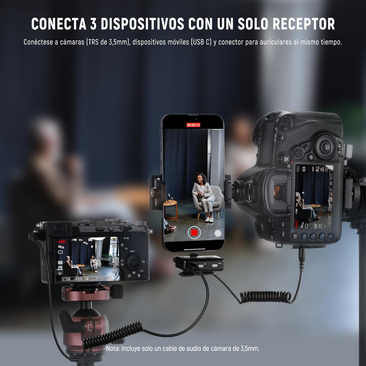 NEEWER CM28 Sistema Micrófono Lavalier Inalámbrico con Estuche Carga Cancelar Ruido 4GB Almacenamiento 9H Grabación 48KHz Audio 16 Bits Micrófono Solapa Compatible con iPhone iPad Android PC Cámara
