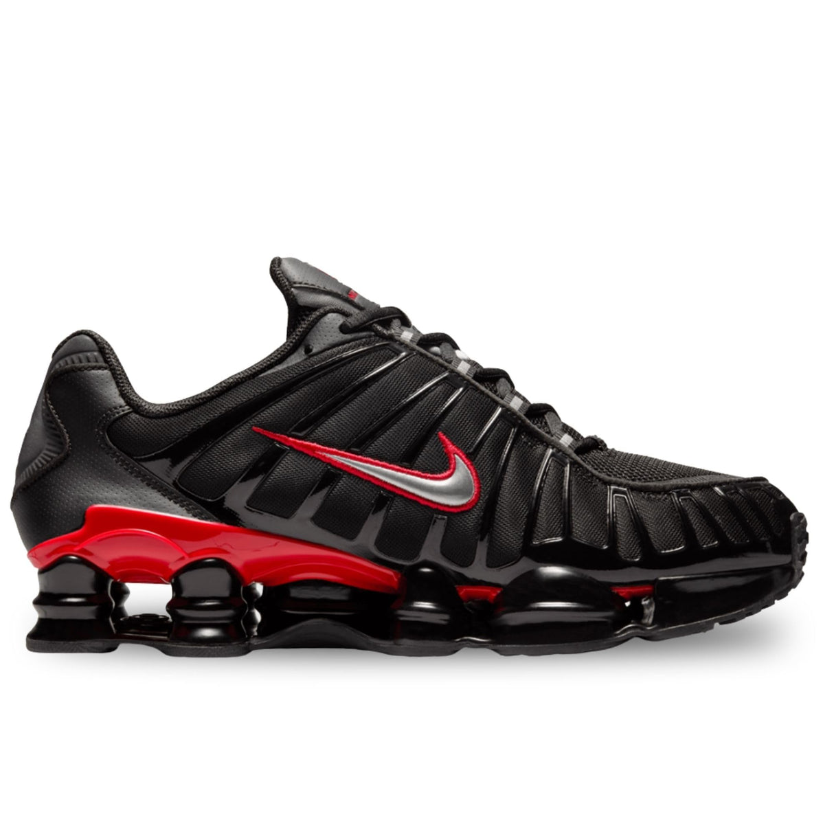 Nike Shox TL, Sneaker Hombre, Black Metallic Silver University Red, 44 EU