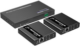 PremiumCord 4K HDMI 1-2 Splitter + Extensor vía Cat6/6a/7, Ultra HD 4K @ 30Hz a 70m, Carcasa Metálica, 2 Receptores con Fuente de Alimentación, Dolby TrueHD, 3D, EDID, CEC, HDCP2.2