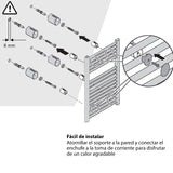 Bosch - Heat Radiator 4500 - Radiador de baño eléctrico, tamaño 1110x500 mm, 500 vatios, con toallero y termostato integrado, color blanco