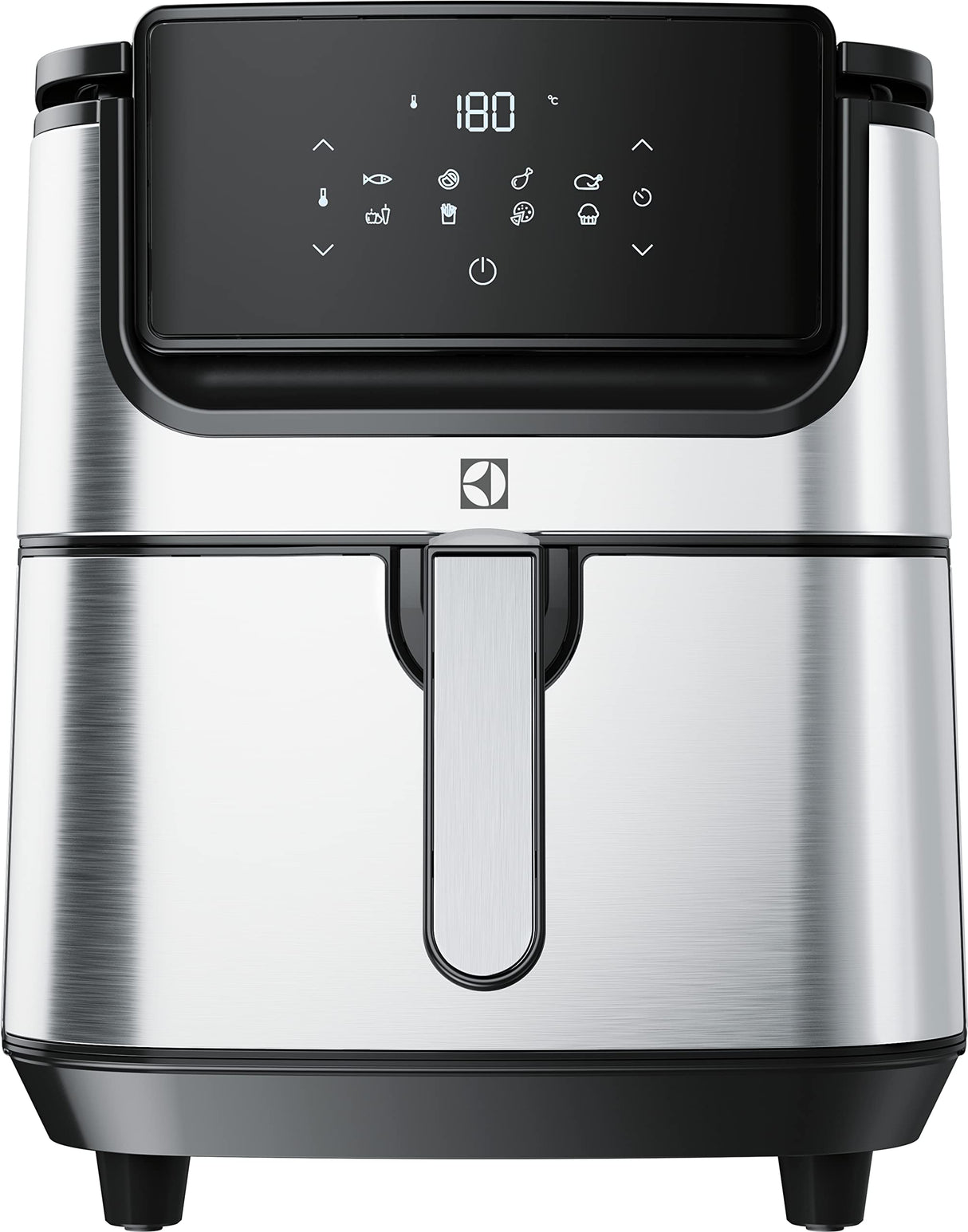 Electrolux E6Af1-6St Explore 6 Freidora de aire, 8 programas de cocina preestablecidos para cocina sana, potencia 1800 W, plata negra, ‎43 x 42,5 x 42,5 cm, 7,3 kg