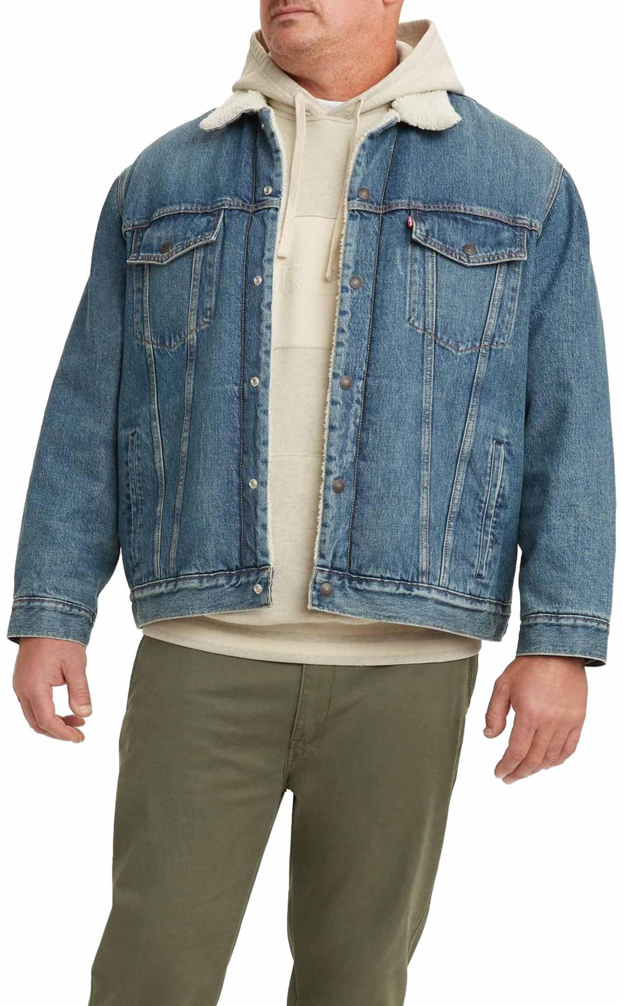 Levi's Big & Tall Sherpa Trucker, Jacket para Hombre, Fable, 3XL