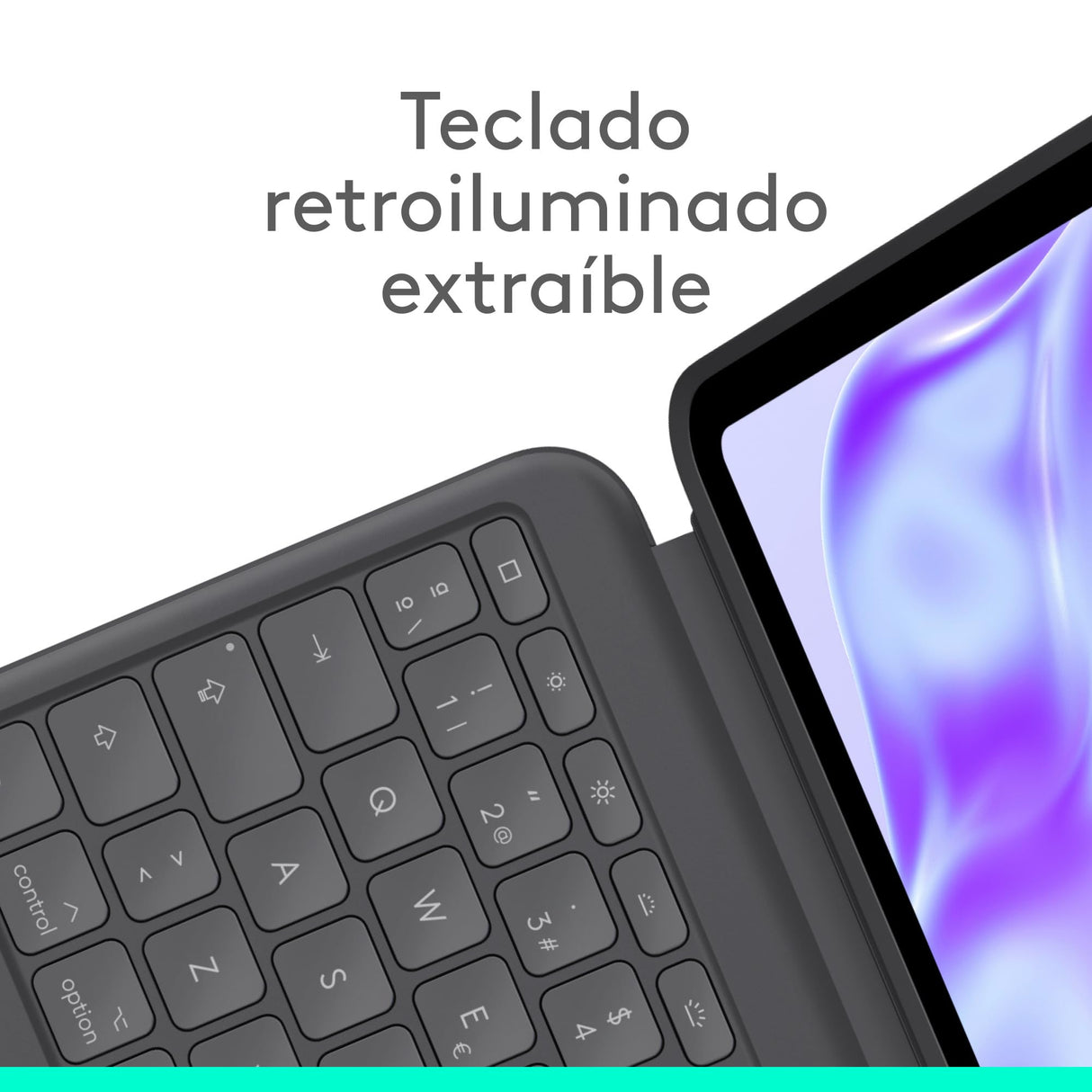 Logitech Combo Touch, funda con teclado, iPad Pro 13 pulgadas (M4)(2024) - Teclado retroiluminado extraíble con soporte abatible, escritura cómoda, modo multiuso, Disposición QWERTY Español, Grafito