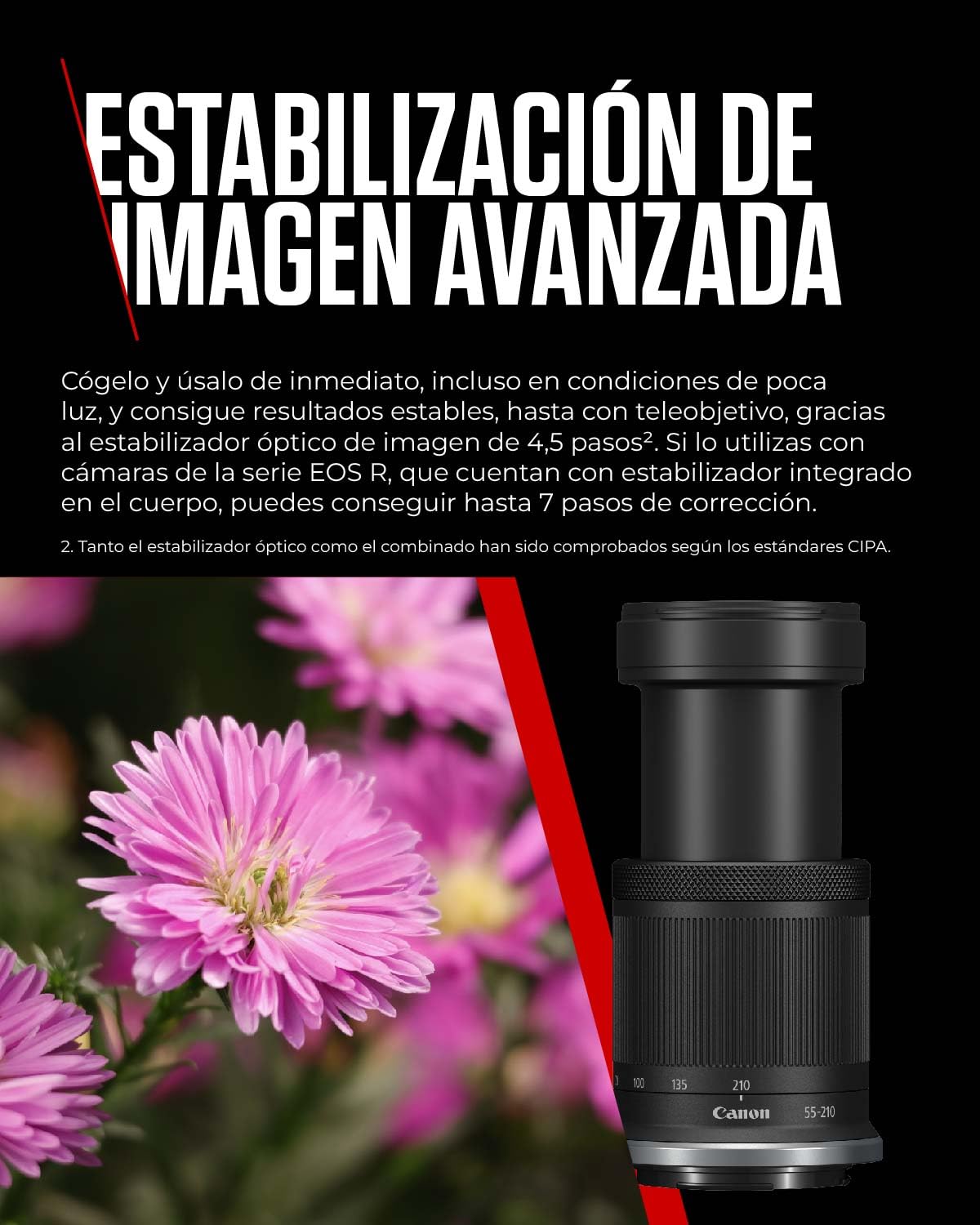 Canon Objetivo RF-S 55-210mm F5-7.1 IS STM - Teleobjetivo Zoom, Estabilizador Óptico 4,5 Pasos, Ideal para Viajes y Deporte | Compatible Sistema EOS R