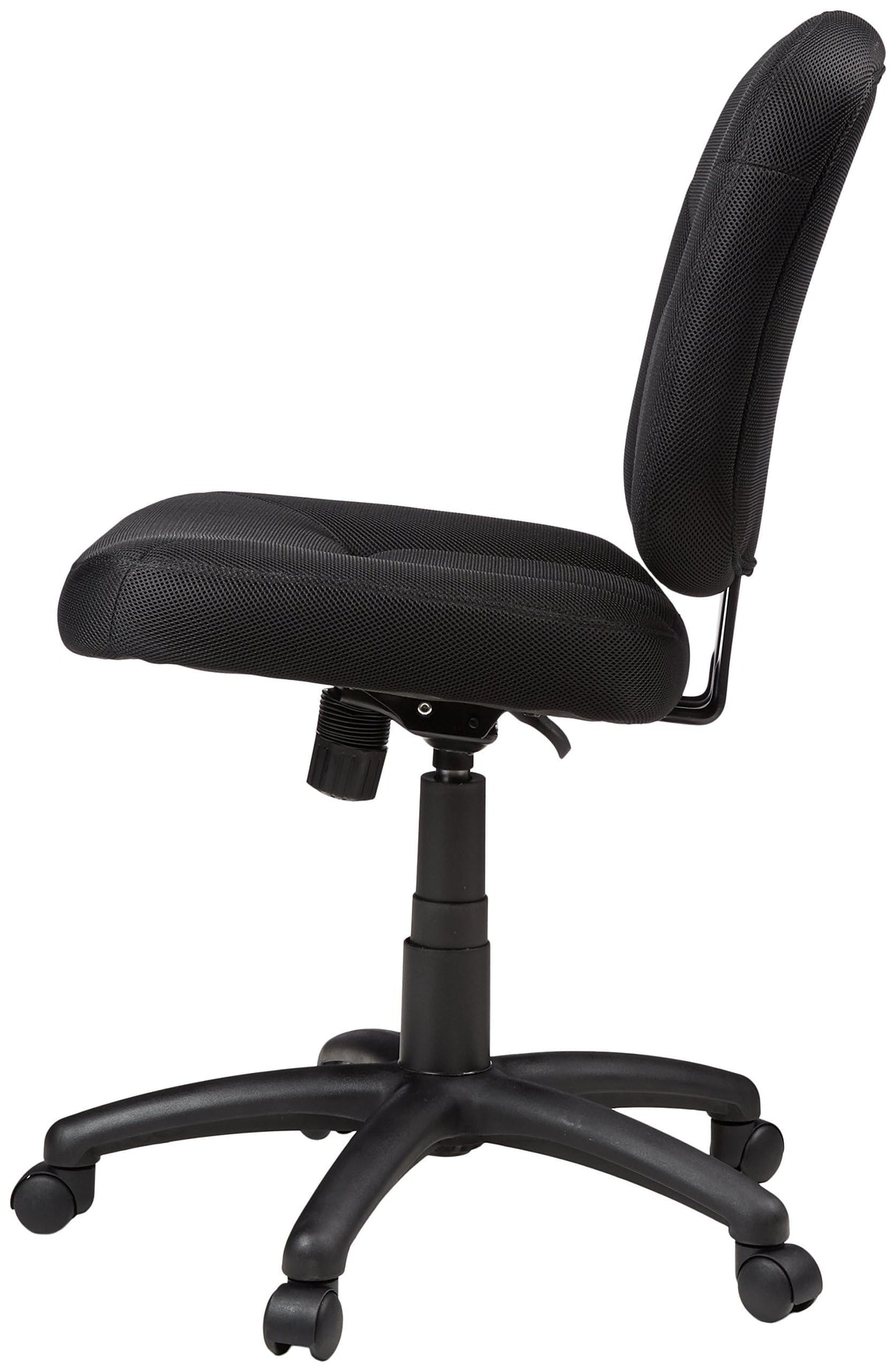 Amazon Basics Silla de Oficina con Respaldo Acolchado, Agradable en la Espalda, Altura Ajustable, fácil Montaje, 65 D x 61 W x 87.5-98 H cm, Color Negro