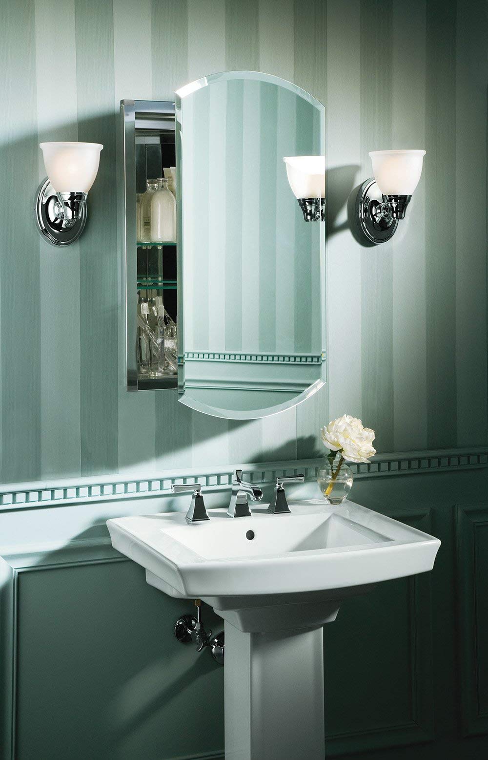 KOHLER, Botiquín de baño, Puerta única con Espejo, Bordes biselados, Aluminio anodizado