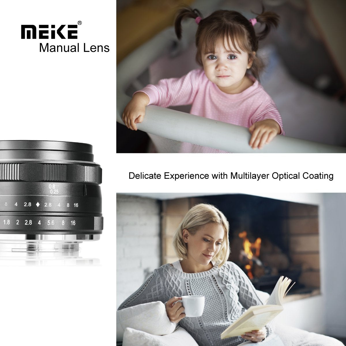 Meike Lente Gran Angular de Gran Apertura de 25 mm f/1.8 Lente de Enfoque Manual para cámaras Sony sin Espejo Emount